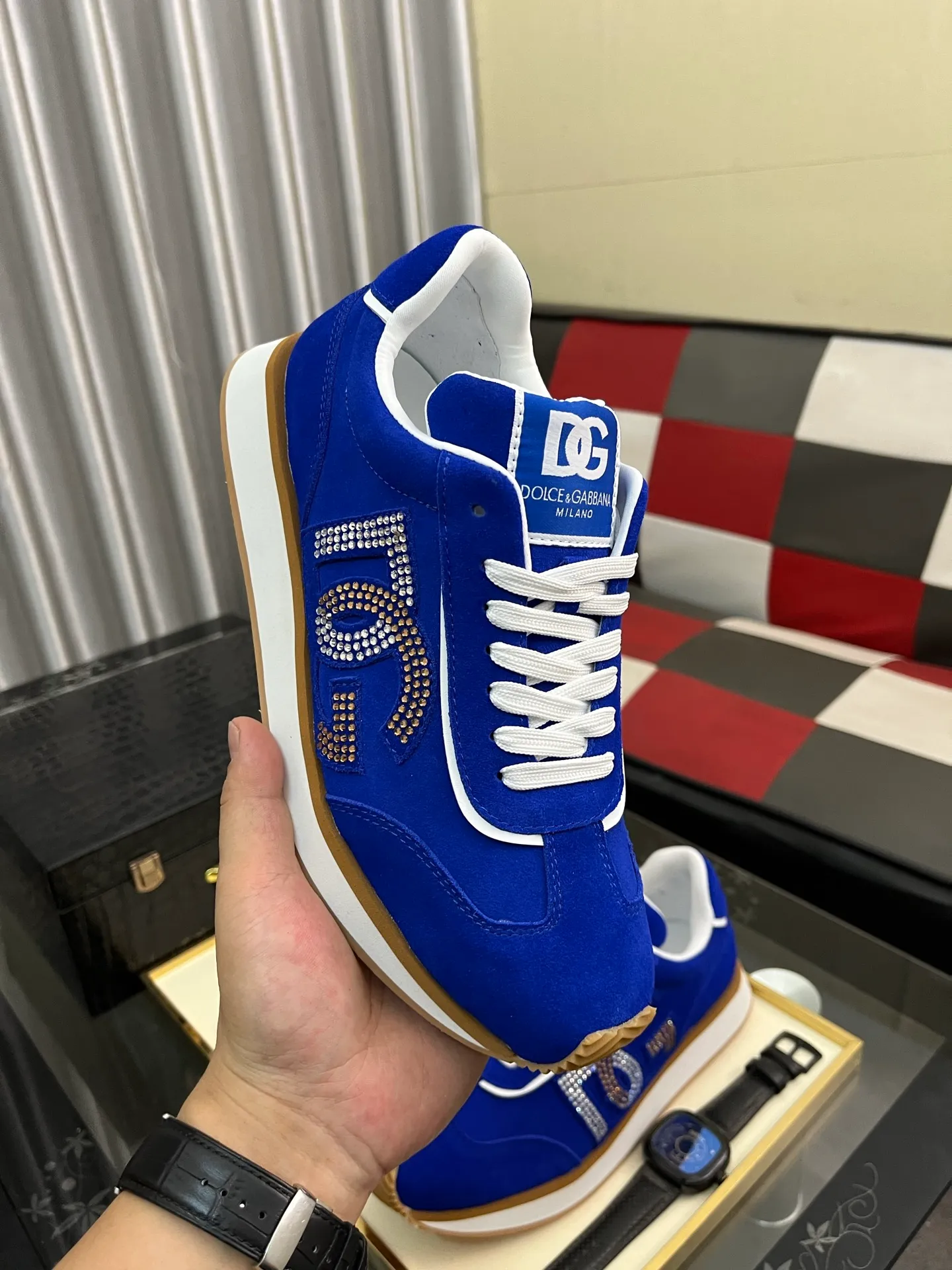 Men's Men's Shoes💰458⌚️⌚️Dolce&Gabbana••DG✔️High-end men's sports•casual shoes. Original goods from top counters. Original imported cowhide, multi-material splicing design ➕Imported cowhide lining, cowhide feet ➕Original TPR elastic outsole.  Size: 36-46